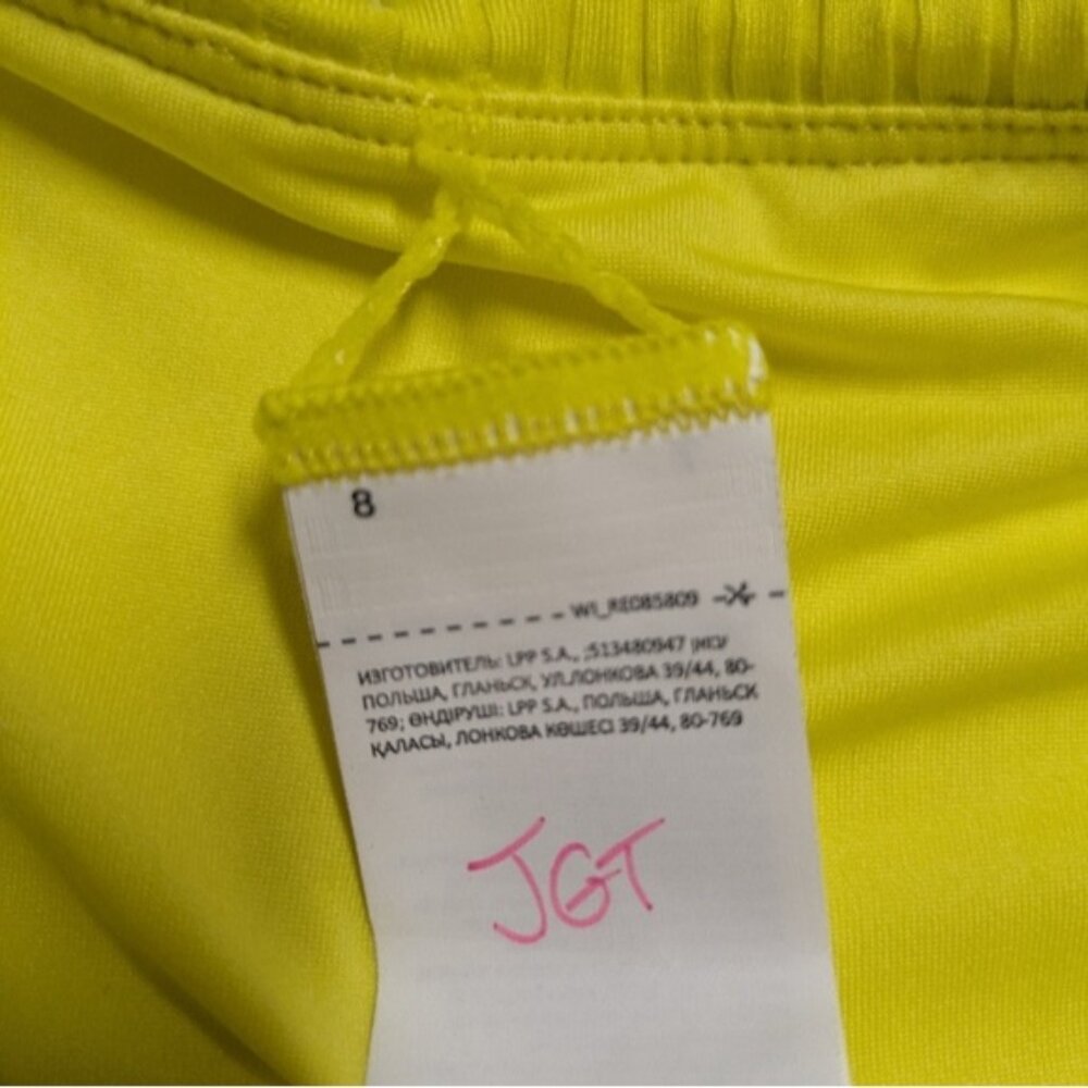 Lemon Yellow Mid Rise Ribbed Bikini Bottom - Picture 3 of 4